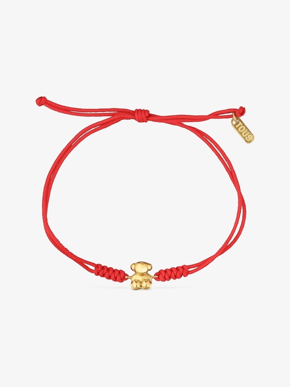 Tous Red Cord Bracelet with Gold Bee Motif